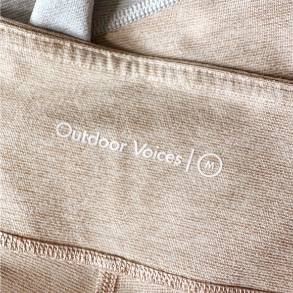 Outdoor Voices Tri Tone Knee Cap Color Block Leggings Size Medium - Picture 5 of 5